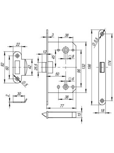 Ручка дверная Armadillo (Армадилло) межкомнатная R.LD54.Libra26 (Libra LD26) SG/GP-4 матовое золото/золото Набор 9 Набор 9