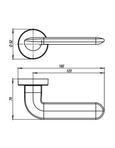 Комплект: Ручки Armadillo EXCALIBUR URB4 MWSC-33+Завертка+Бесшумный замок Fuaro/итальянский тисненый