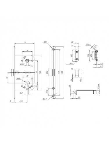 Корпус замка ML85-50/BL GR (графит) блистер