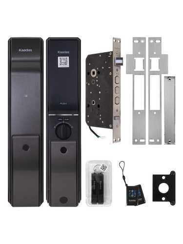Замок врезной электронный Kaadas K9-5W с отпечатком пальца, со встроенным модулем WIFI, черный