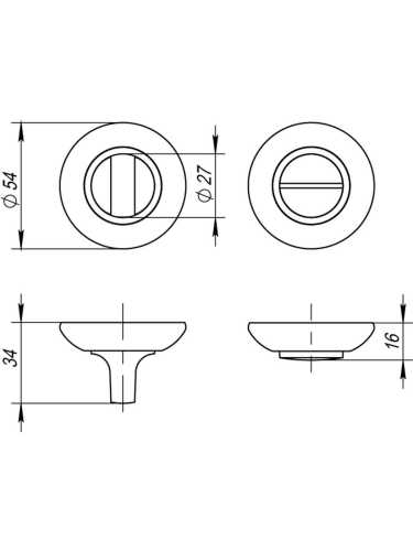 Ручка дверная Fuaro (Фуаро) межкомнатная R.RM54.PRIMA (PRIMA RM) SN/CP-3 матовый никель/хром  Набор 4
