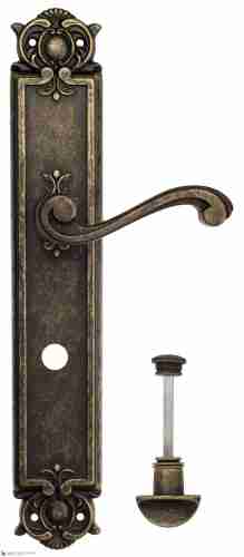 Дверная ручка Venezia "VIVALDI" WC-2 на планке PL97 античная бронза