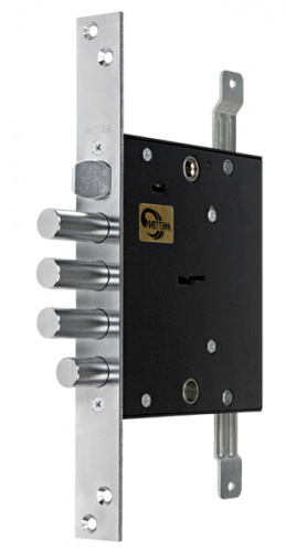 Замок врезной сувальдный с защёлкой МЕТТЭМ ЗВ9 144.1.0 с тягами, 5 кл.