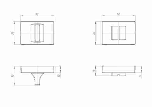 Завертка дверная сантехническая BK6.K.QSL52 SN-3 матовый никель