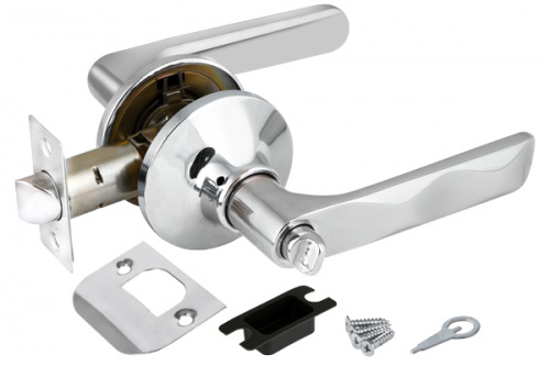 Ручка защелка (кноб) дверная нажимная с защелкой Punto 6024 CP-B (фик.) хром