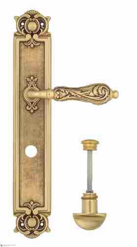 Дверная ручка Venezia "MONTE CRISTO" WC-2 на планке PL97 французское золото + коричневый