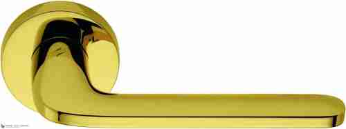 Дверная ручка на круглом основании COLOMBO Roboquattro ID41RSB-OL полированная латунь