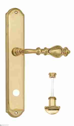 Дверная ручка Venezia "GIFESTION" WC-2 на планке PL02 полированная латунь