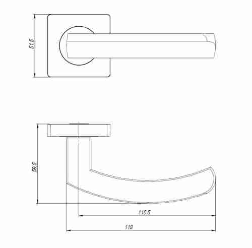 Ручка раздельная K.JK51.SIGMA (SIGMA JK) BL-24 черный