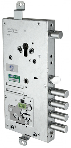 Замок врезной двухсистемный Mottura 54.J919M-D MyKey (правый) перекодировка с торца, ключ 60 мм