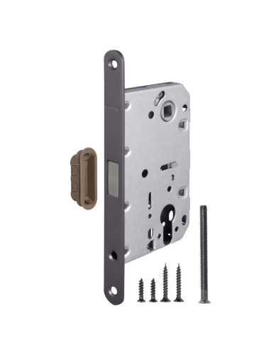 Замок межкомнатный под цилиндр Fuaro MAGNET M85C-50 GR (графит) (new plate)