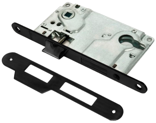 Замок RENZ INLBB 8550-2/1 Black 1 ригель и защелка, с подшипниками, черный