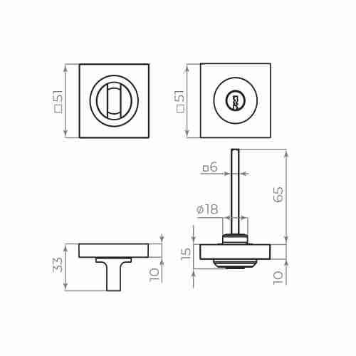 Завертка сантехническая Ajax (Аякс) с фиксацией ключом BK6.FIX.JK AB-7 бронза