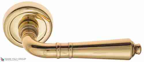 Дверная ручка на круглом основании Fratelli Cattini "TOSCANA" D1-OLV полированная латунь