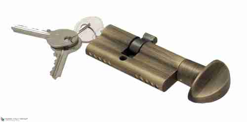 Цилиндровый механизм ключ-вертушка Venezia 25/10/35 матовая бронза
