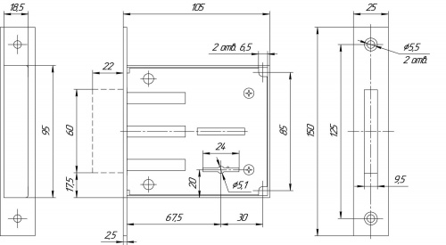Замок врезной сувальдный МЕТТЭМ ЗВ8 801.0.0, 5 кл.