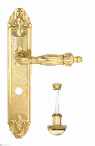 Дверная ручка Venezia "OLIMPO" WC-2 на планке PL90 полированная латунь