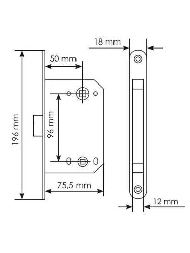 Комплект дверных ручек Morelli MH-54-S6 BL с заверткой MH-WC-S6 BL + замок M1895 BL, цвет черный