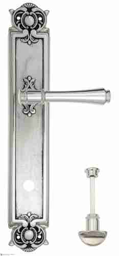 Дверная ручка Venezia "CALLISTO" WC-2 на планке PL97 натуральное серебро + черный