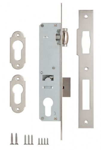 Корпус узкопрофильного замка с роликовой защёлкой KALE KILIT 155 (30 mm) w/b (никель)