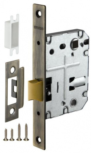 Замок дверной межкомнатный сантехнический Fuaro Plastic P72-50 AB бронза пласт.яз.