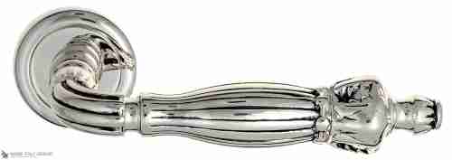 Дверная ручка Venezia "OLIMPO" D1 натуральное серебро + черный