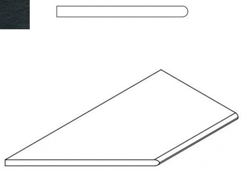 Бортик закруглённый левый Italon Materia Titanio Bordo Round Sx 620090000415 60х30