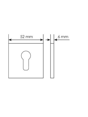 Накладка Morelli MH-KH-S6 SSC на квадратной розетке 6 мм евроцилиндр, цвет супер матовый хром