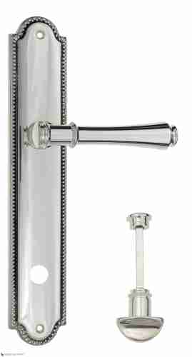 Дверная ручка Venezia "CALLISTO" WC-2 на планке PL98 натуральное серебро + черный