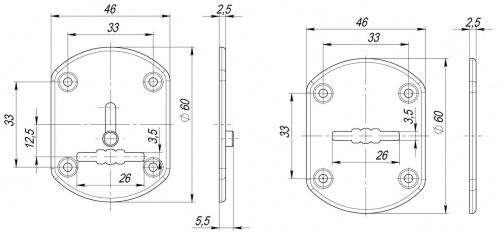 Декоративная накладка Fuaro ESC021-AB-7 (матовая бронза) на сув. замок со шторкой (2 шт)