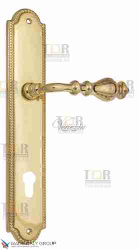 Дверная ручка Venezia "GIFESTION" CYL на планке PL98 полированная латунь