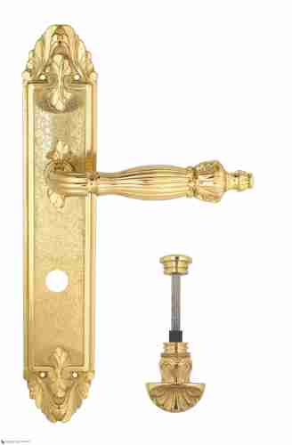 Дверная ручка Venezia "OLIMPO" WC-4 на планке PL90 полированная латунь