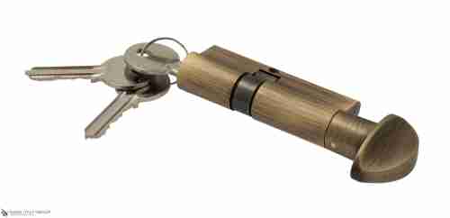 Цилиндровый механизм ключ-вертушка Venezia 25/10/35 матовая бронза