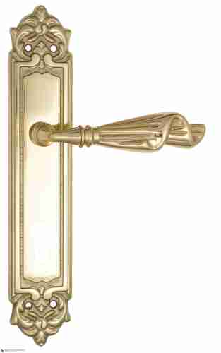 Дверная ручка Venezia "OPERA" CYL на планке PL96 полированная латунь