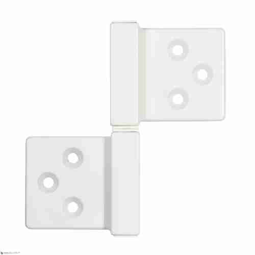 143BO032D_Q Петля накладная без врезки ALDEGHI 32x35 матовый белый ЛЕВАЯ