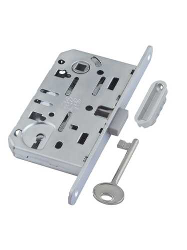 B06101.50.34.640 AGB (АГБ) Корпус врезного замка под кл.. (мат. хром) MEDIANA POLARIS с отв. планкой (скин)