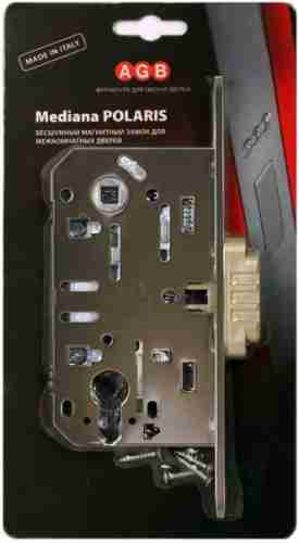 Замок дверной под цилиндр AGB (АГБ) B06103.50.12.567 бронза ант магнитный с отв пл B02402.05.12