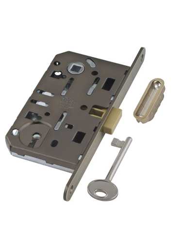 B06101.50.12.640 AGB (АГБ) Корпус врезного замка под ключ (ант. бр.) MEDIANA POLARIS с отв. пл. (скин)