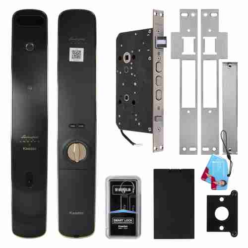 Замок врезной электронный  Kaadas Lambo K13F 3D Face с распознов. лица и отпечатком пальца, золото