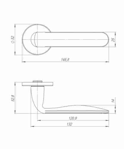 Ручка раздельная R.ARC.R52.EXTRA SSG-39 сатин. золото