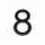 Цифра "8" самоклеящаяся ABS (50х37) (FUARO) BL черный