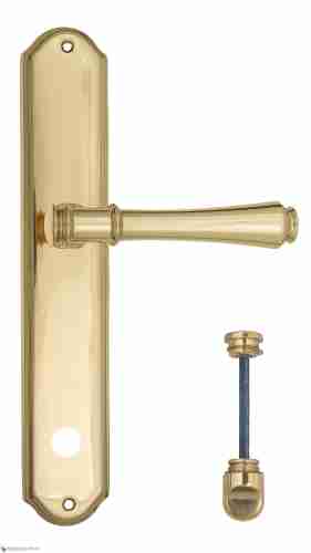 Дверная ручка Venezia "CALLISTO" WC-2 на планке PL02 полированная латунь