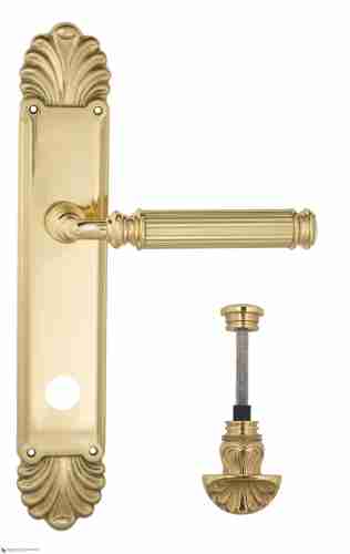 Дверная ручка Venezia "MOSCA" WC-4 на планке PL87 полированная латунь