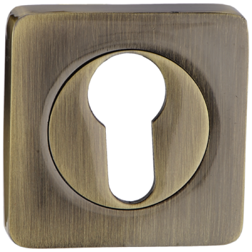 Накладка квадратная на цилиндр RENZ INET 02 AB бронза античная