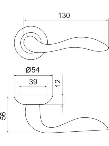 Ручка дверная Armadillo (Армадилло) межкомнатная R.LD54.Selena (Selena LD19) AB/GP-7 бронза/золото  Набор 9