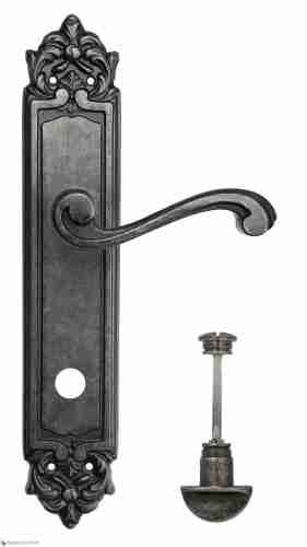 Дверная ручка Venezia "VIVALDI" WC-2 на планке PL96 античное серебро