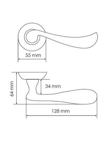Ручка дверная Morelli GIUSEPPE MH-22-CLP W/PC раздельная на круглом основании, цвет белая эмаль/хром, ЦАМ