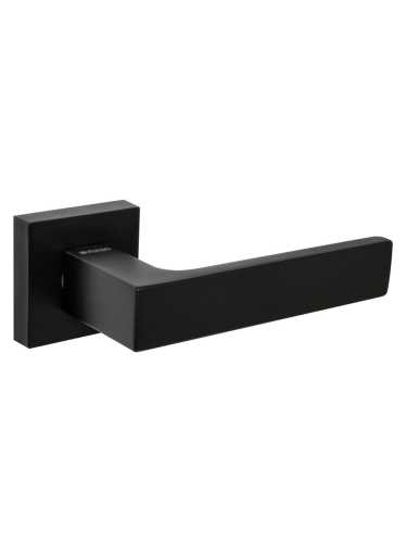 Ручка дверная межкомнатная Fuaro K.DM51.Straight BL-24 черный с Заверткой, Бесшумным замком и Петлями