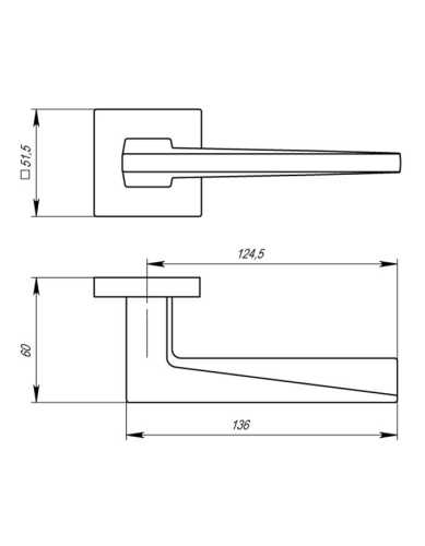Комплект: Ручки Armadillo MORI USS BPVD-77+Завертка+Бесшумный замок и Петли Fuaro/вороненый никель