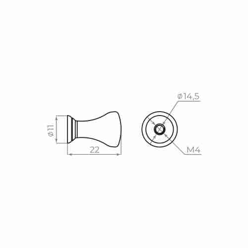 Ручка-кнопка Ajax (Аякс) мебельная MB-B-004 CP хром